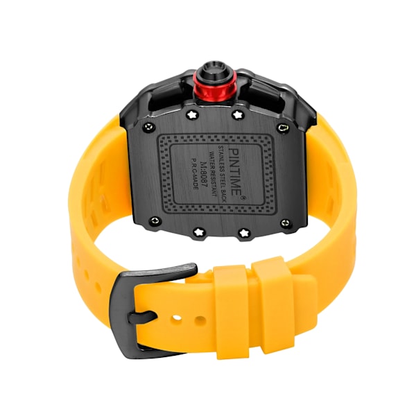 PINTIME Kampanj Rea Män Mode Sport Watch Kronograf Funktion Stoppur Röd gummirem Auto Date Man Lyx Armbandsur 8 with box
