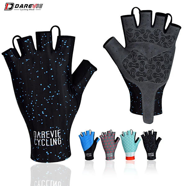 DAREVIE Cycling Gloves Pro Lätt Mjuk Andas Cool Dry Half Finger Cykelhandske Anti-halk Stötsäkra cykelhandskar MTB Road Red grey Asian-M
