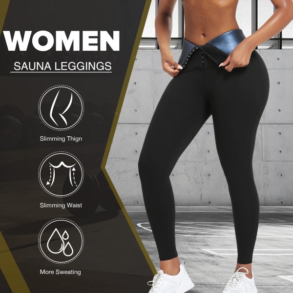 Fajas Legging Dam jonbeläggning Termobyxor Bastu Kostymer Kroppsformare Kvinna Waist trainer Slimming Shorts Flickor Fitness Leggings Black L