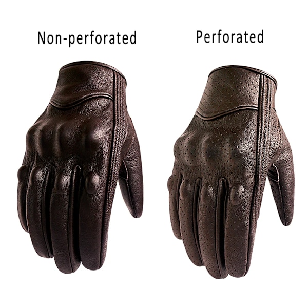Motorcykelhandskar Herr Touch Äkta Läder Svart/Brun/Gul Cykel Racing Hel Finger Motorcykel Åkhandske Motocross Black Upgrade Mesh XXL