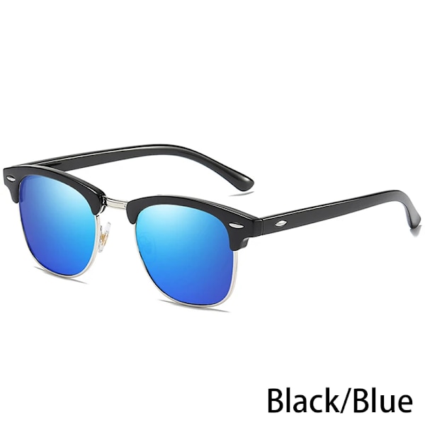 RUOBO Klassiska polariserade solglasögon för män Kvinnor Märkesdesign Körspegel Yta Lins Solglasögon Goggle UV400 Gafas De Sol Black-Blue(.123) Gold Frame(.123)