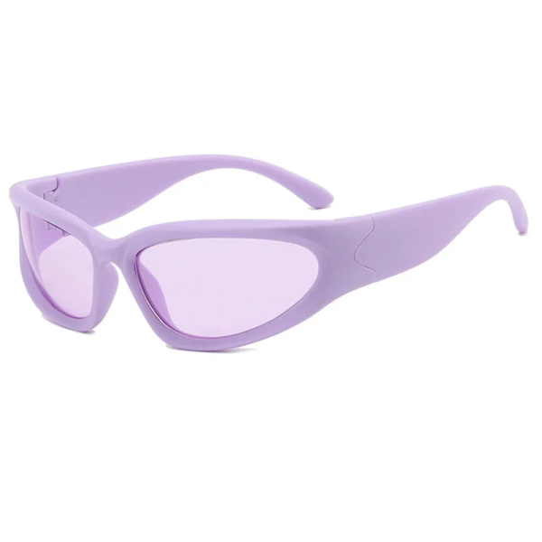 SHAUNA Retro Y2K-stil Kvinnor Cat Eye Solglasögon Mode Färgglada Spegelglasögon Män Punk Sport Solglasögon Clear Purple As the picture