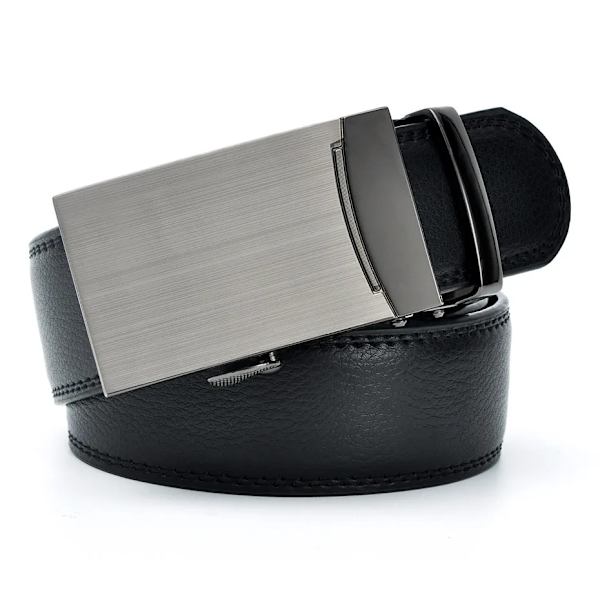 Automatiskt spänne äkta läderbälte för män Svart koläderbälte för män Business Man Designer automatiskt spänne STYLE M Brown Strap 120cm