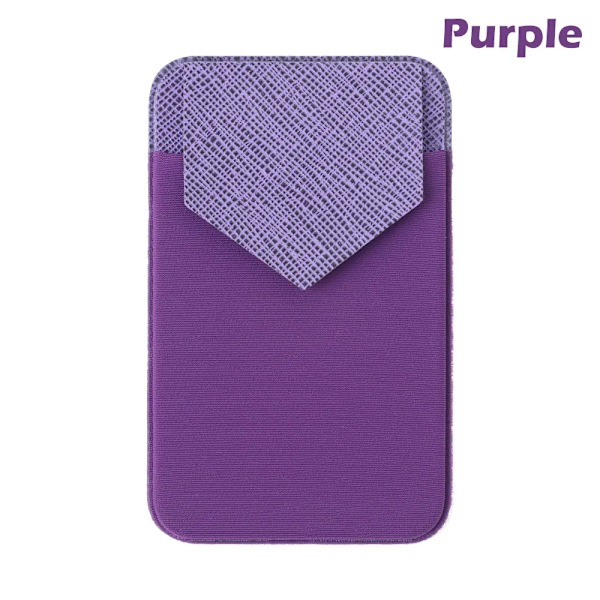Universal mobiltelefon plånbok korthållare män Elastisk mobiltelefon plånbok Kredit ID-kort hållare självhäftande case klisterväska purple