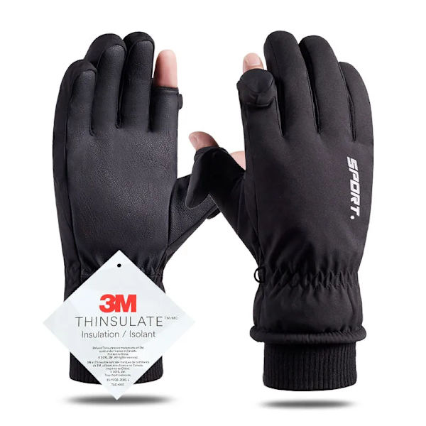 Fingerlösa fiskehandskar Vattentäta pekskärmsanti-halkshandskar Utomhussport Ridning Varma handskar Cykellöpare för kvinnor 9067 Gray 3M XL Perimeter 22-24