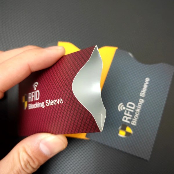10st förtjockat bestruket papper Kreditkortshållare RFID-blockeringshylsa Stöldskyddsskydd Cover Aluminiumfolie ID case Dark cyan- 5pc