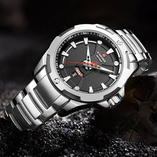 Herrklockor NAVIFORCE Top Luxury Märke Analog Watch Herr Rostfritt stål Vattentät Quartz Armbandsur Date Relogio Masculino coffee
