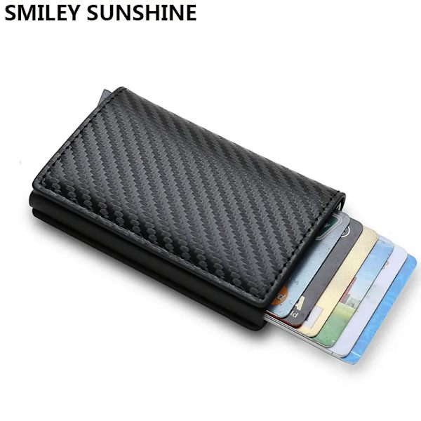 Anti Rfid Kreditkortshållare Smart Minimalistisk Plånboksficka Män Kvinnor Smal Korthållare Bank Säkert Case Grey (Name Service)