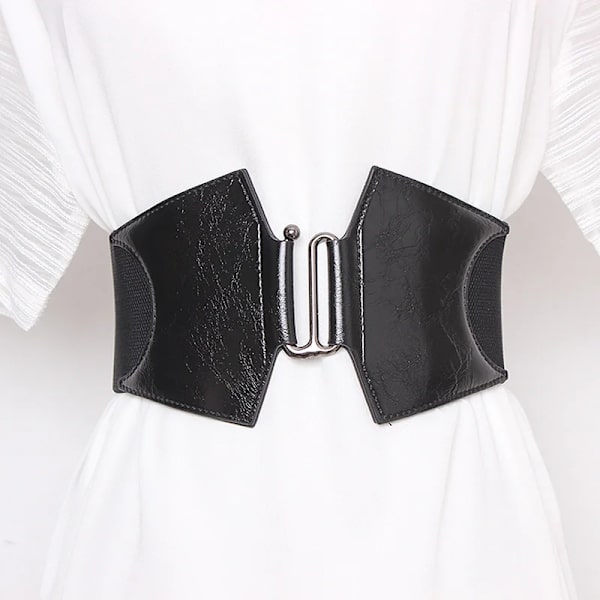 Plus size Elastiskt korsettbälte Kvinnlig midja Breda bälten för kvinnor Designer högkvalitativ Stretch Cummerbunds Klänning Midjeband black belt 69x7.5 cm