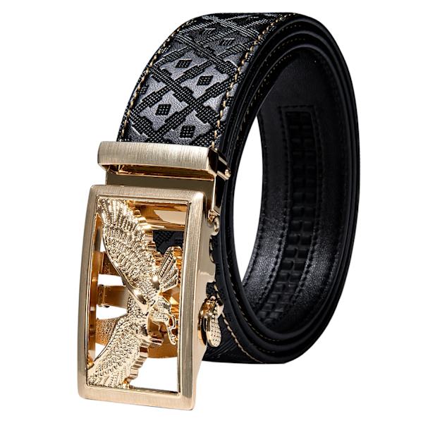 Designer Black Leather Herrbälten Prägling Spärrrem Midjeband Automatiska spännen Glidklänning Jeansbälte för män 110CM-130CM 2199DPA 110cm