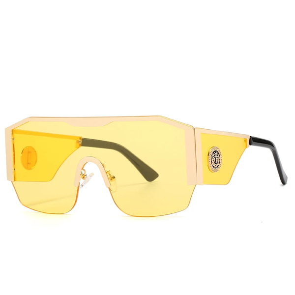 2022 New Retro Double Bridges Herr Solglasögon Mode Svarta Klara Glasögon Trending Hollow Leopard Blå Solglasögon Män Kvinnor Shad A05 Yellow Sunglasses