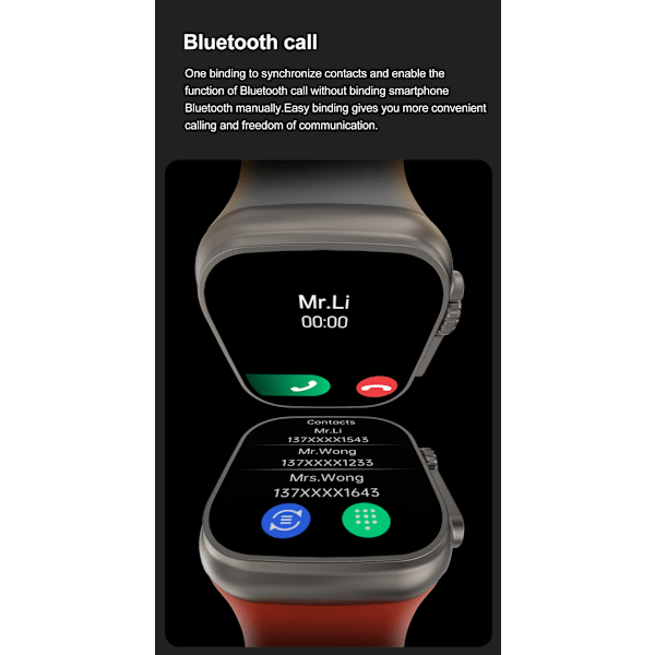 AirPara Smart Watch Ultra Bluetooth Call NFC Smartwatch Wireless Charge Health Monitor Herr Dam Fitness Watches Series 8 With Silicone Strap(.543)