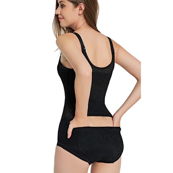 Waist trainer shapers modellering rem korsett bantning underkläder kropp mage shaper shapewear faja bantning bälte kvinnor 6627-black XS
