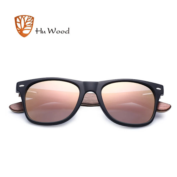 HU WOOD Solglasögon Män Träsolglasögon För unisex Dam Solglasögon Polariserade Glasögon HD Lins Spegelskydd GR8004 Red HU WOOD Polarized