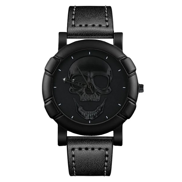 Kända märke för män Skallemönster watch 2022 Mode Casual Läderrem Militärsportarmbandsur Analog klocka Relogio Black Leather