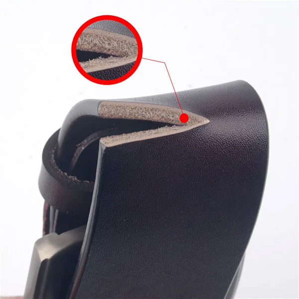 Kopparspännebälte för man äkta läder första lager ren kohud Casual Business Jeans Nål Spänne Lyx och hög kvalitet ZK(.1037) 115CM(.1037)