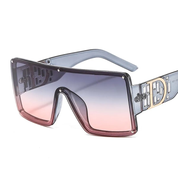 2021 Nytt mode fyrkantiga solglasögon Män Kvinnor Shield Goggle Gradienter Lins D Logotyp Båge Lyxmärke Designer Solglasögon UV400 C4 Other