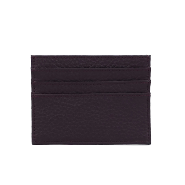 Anpassad 100 % koläder Pebble Mönster Kreditkortshållare Smal plånbok Män Kvinnor Plånbok Pocket Card Custom Initial Letters Case dark burgundy 0695