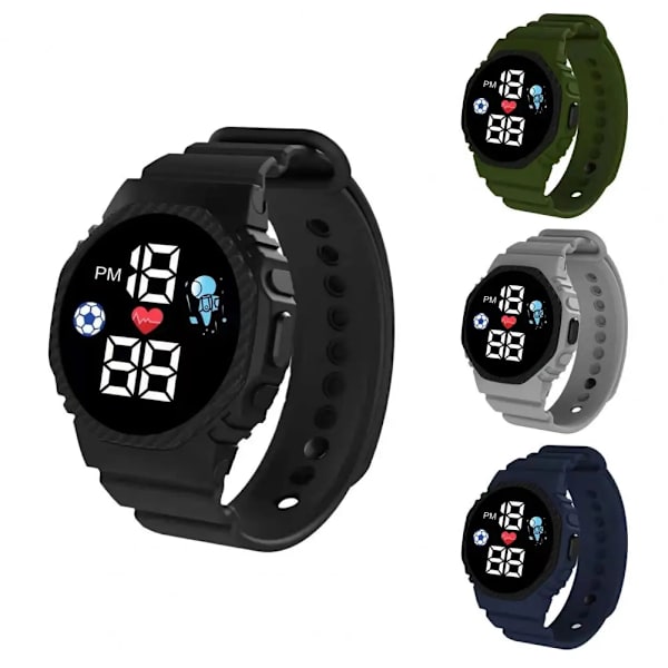 Lätt och stilfull modefotboll LED Digital watch Present Digital watch som är bevisad för dagligt bruk Royal Blue