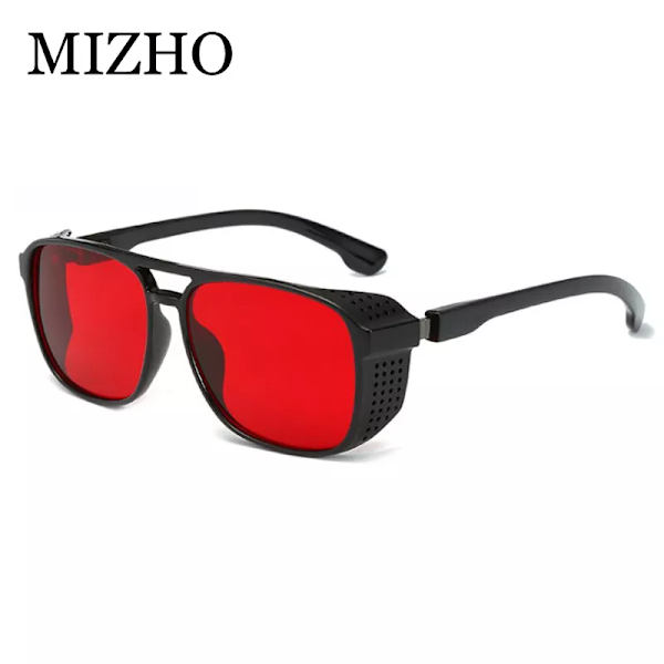MIZHO Minus Reflektion Effekter Svart Goggle Unisex Tony Star Solglasögon Dam Steampunk Designer Punk Solglasögon Män röd 2022 MTYJ030 RED photo color