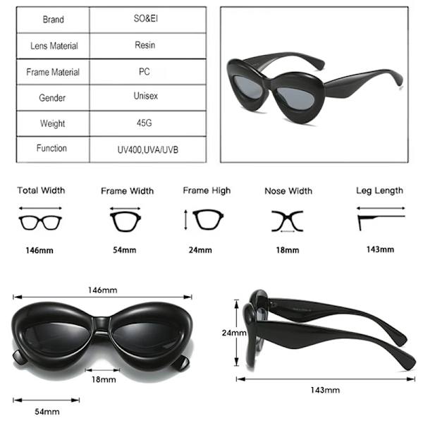 SO&EI Retro Cat Eye Candy Färg Solglasögon Dammodemärke Designer Ovala linsskydd UV400 Män Gul Rosa Solglasögon White grey As the picture