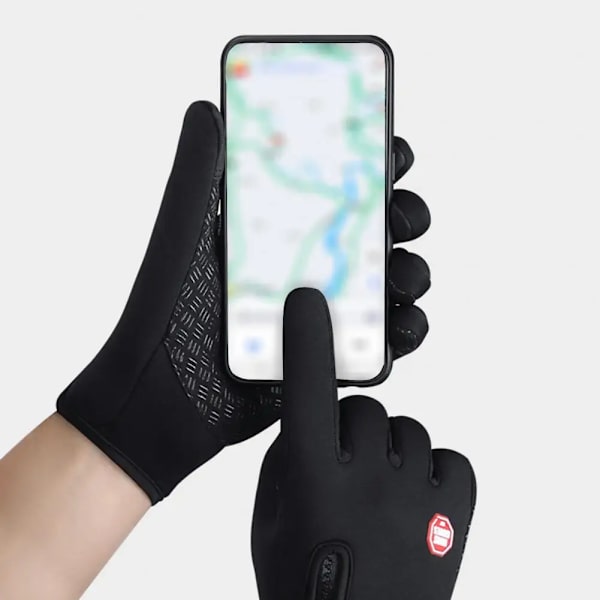 Mijia varma vindtäta handskar pekskärm vattenavvisande foder Halkfritt slitstarkt körsporthandskar vinter Grey XL