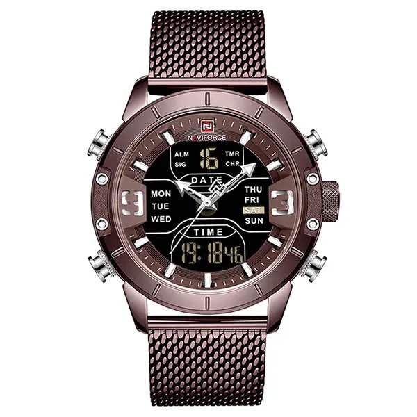 NAVIFORCE Watch Herr Top Lyx Märke Läder Vattentät Quartz Armbandsur Militär Sport Herrklockor Date Relogio Masculino S-Coffee