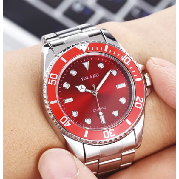 Nya Casual Business Herrklockor Luxury Date Green Dial Herrklockor Mode Herrklockor Klockor Relogio Masculino red