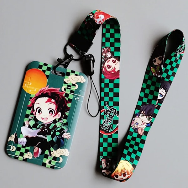 Demon Slayer Anime Kortfodral kort Lanyard Key Lanyard Cosplay Badge ID-kort Hållare Halsband Nyckelringar Kamado Nezuko GM-C