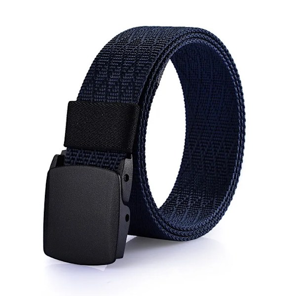 Utomhus Män POM Spänne Snabbtorkande Bälten Mode Glaid Mönster Rem Nylon Army Militär Taktisk Midja Cinto Fritid Jeans Blue-2 120cm