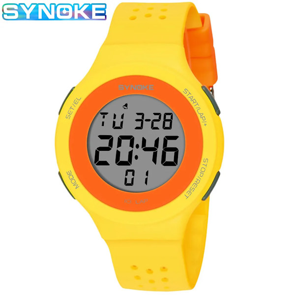 Digitala damklockor Ultratunna 50 m vattentät watch för damer Led elektronisk kvinnlig klocka Damarmbandsur Reloj Mujer Yellow Watch