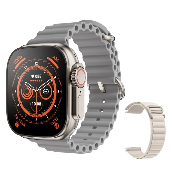 Ny Smart Watch Ultra 8 NFC GPS Track 49mm Herr Dam Smartwatch Series 8 Termometer BluetoothCall Vattentät Sport För Apple WhiteHY White GS
