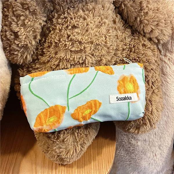 Stor Kvinnor Blommig Kosmetikväska Blommor Sminkväska Resesmink Case Organizer Kvinnlig Handväska Clutch Handväska Dragkedja T