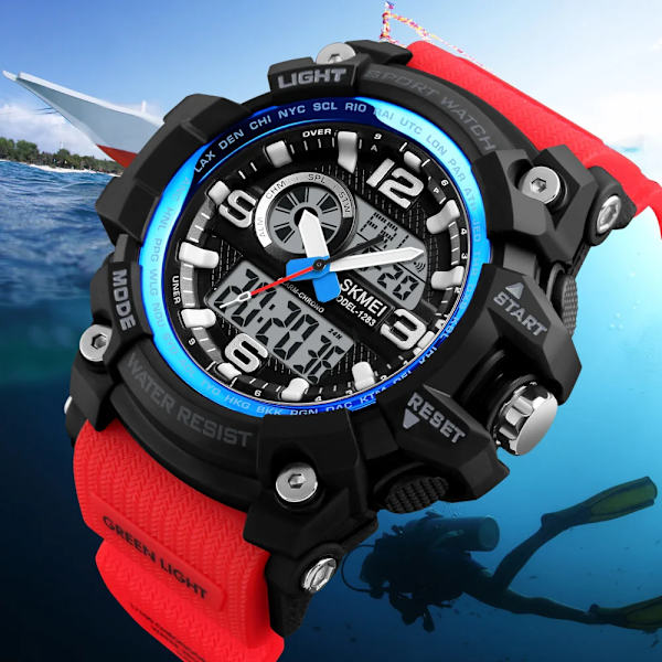 Sport Herrklockor Lyx Army 50m Vattentät Digital LED watch Militär Herrarmbandsur Relogio Masculino SKMEI Montre Homme Green Black