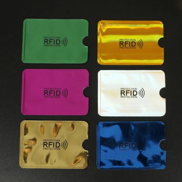 2PC Ny Anti Rfid-läsare i aluminium Blockerande Bank Kreditkortsinnehavare Skydd Ny Rfid-kortläsare Metall Kreditkortshållare Green