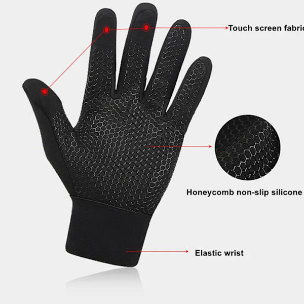 Vinterhandskar Pekskärm Vindtät Vattentät Thermal För Herr Dam Vinterhandskar Billiga BLACK XL