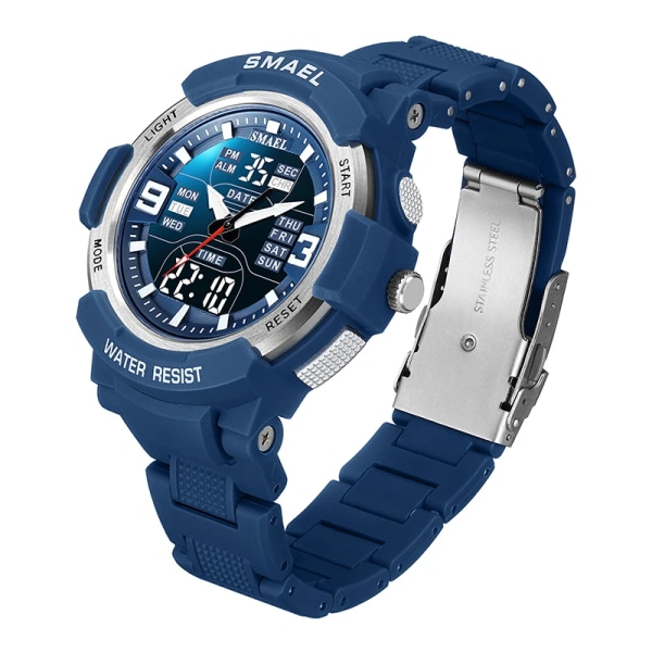 SAMEL Digital Watch Man 2023 New Chronograph Sports Watch For Herr Vattentät 5 Bar Quartz Armbandsur reloj hombre 1912 Blue