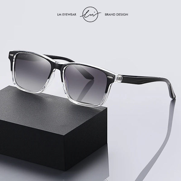 LM New Fashion Solglasögon Herr Kvinnor Retro Polarized Ultra Light TR90 Driving Solglasögon Antireglare Nyanser Man oculos UV400 Leopard-Gradient Tea LM