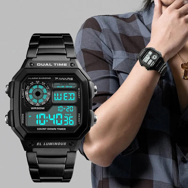 PANARS Watch Watch Business 5BAR Vattentätt armband i rostfritt stål Armbandsur Herrpresenter Relogio Masculino NYHET Metal Strap Gold