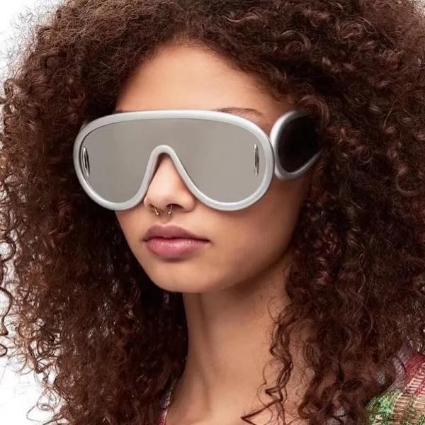 NYA Punksolglasögon 2000-talet Kvinnor Män Y2K Hip Hop One Piece Lyxmärke Solglasögon UV400 Unisex solglasögon Spegelglasögon white as picture