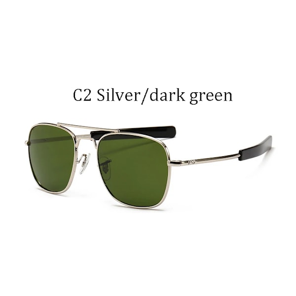 2021 New Fashion pilot Solglasögon Män Märkesdesigner American Army Military Optical AO Solglasögon Oculos de sol 8054 C2 Other