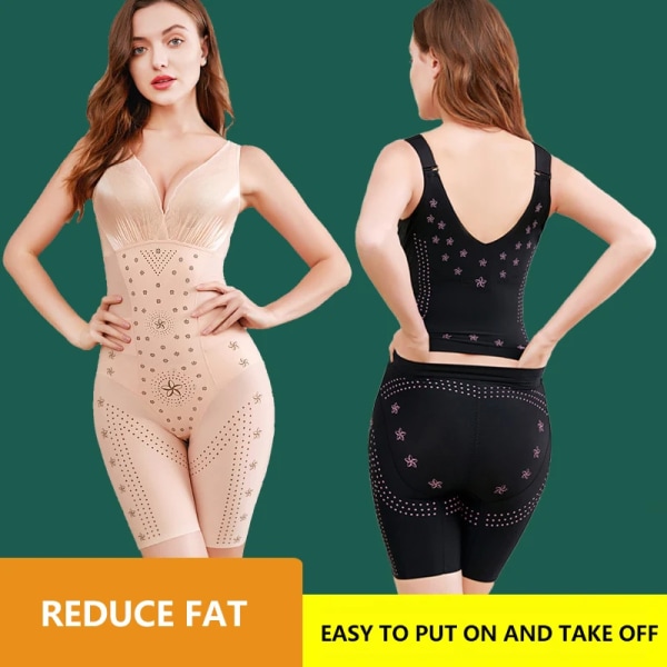 Flarixa Ice Silk Seamless Body Shapewear efter förlossning Dam Justerbara breddningsremmar Sexig Body Dam Trosor Butt Raiser SKIN L