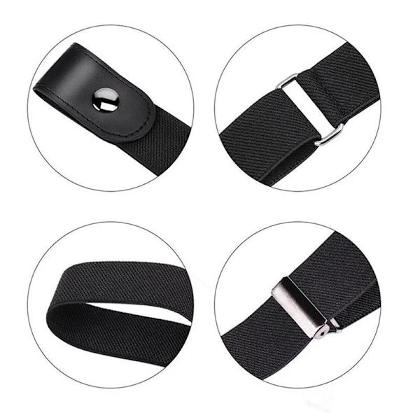 Enkelt Bälte Utan Spänne Elastiska Bälten För Dam Stretchrem Herr Jeans Cintos Utdragbar Barn Pojkar Flickor Cinturon Mujer-rem black white belt 85-120cm