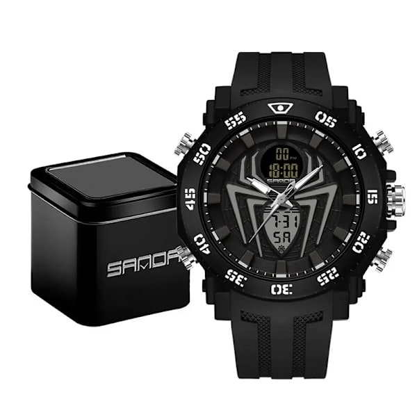 SANDA Herr Militärklockor Mode Watch Analog Elektronisk LED Armbandsur För Man Klocka Relogio Masculino Vattentät 50M Black 1