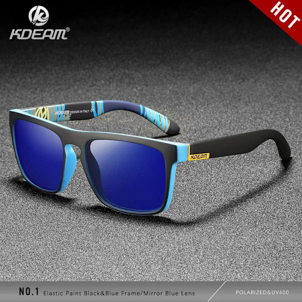 KDEAM Polarized Designer Square Solglasögon Herr eller Dam Elastisk målarram Spegel Solglasögon 17 färger tillgängliga C1