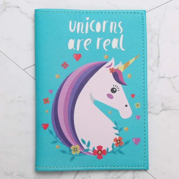 Ny högkvalitativ Unicorn resepasshållare Cover på case för kvinnor män Adventure porta passaporte passport passport Type 4