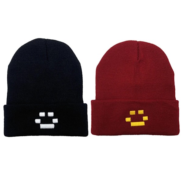 Unisex Stickad Skullies Vår Beanies Hatt För Kvinnor Män Dubbellager Kepsar Pojke Skidben Quackity Merch Las Nevadas Kalla Hatt BK