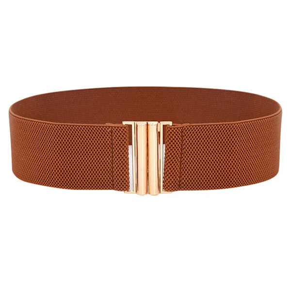 Brett resårbälte Enfärgad Korsettbälte Metallspänne Dammode Cummerbands Stretch Cinch Midjeband Klänning Midjebälte #YY Dark Khaki