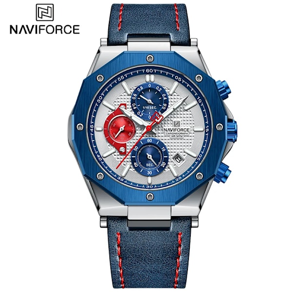 Nya NAVIFORCE klockor Top Lyx Märke Sport Watch Läder Vattentät Business Mode Kronograf Armbandsur Auto Date S W BE