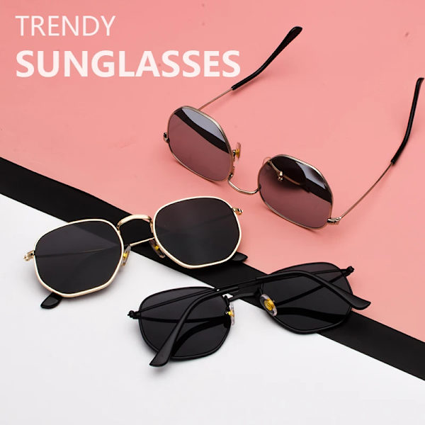 2023 Vintage Polarized Solglasögon Män Kvinnor Metallram Hexagon Solglasögon Mannen Fiskeglasögon Glasögon lentes de sol hombre Gold tea 3548 Polarized